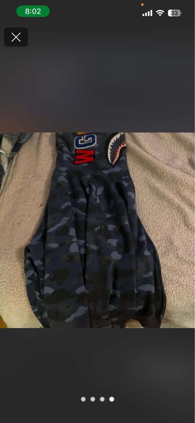 BAPE Shark Full Zip Hoodie Blue Camo - photo 4