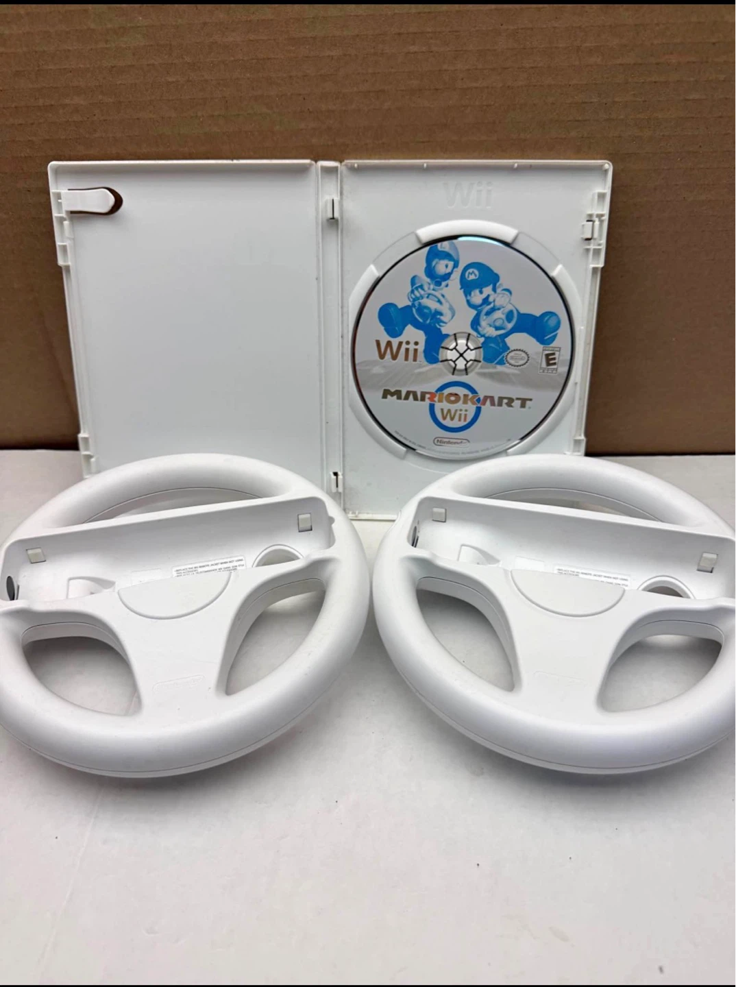 Nintendo Wii Mario Kart Game and 2 Steering Wheels - photo 2