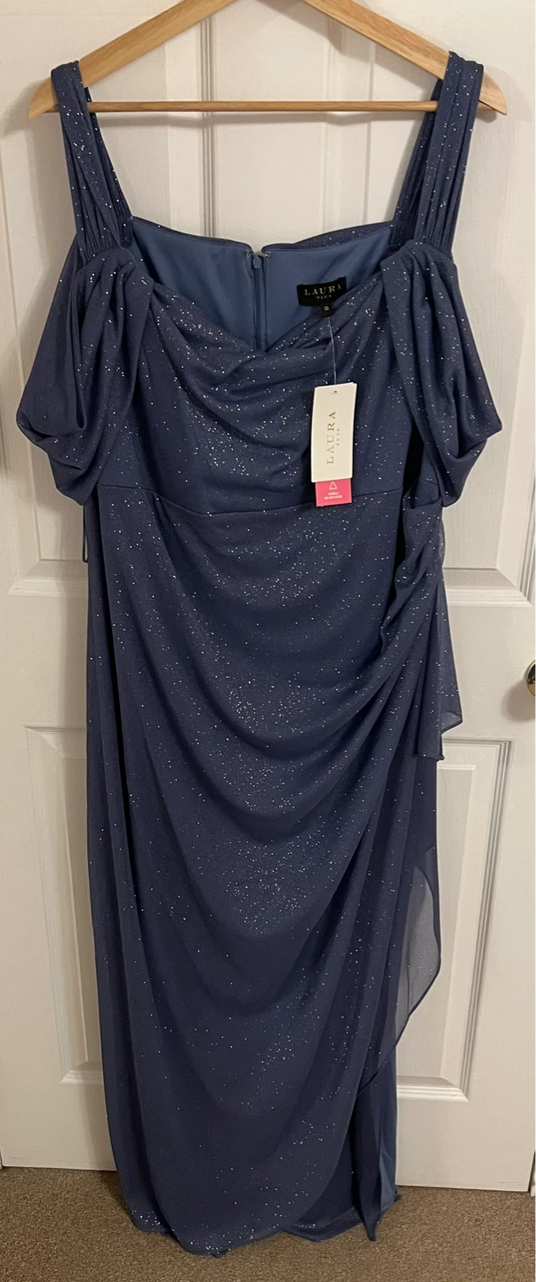 Laura Draped Glitter Dress
