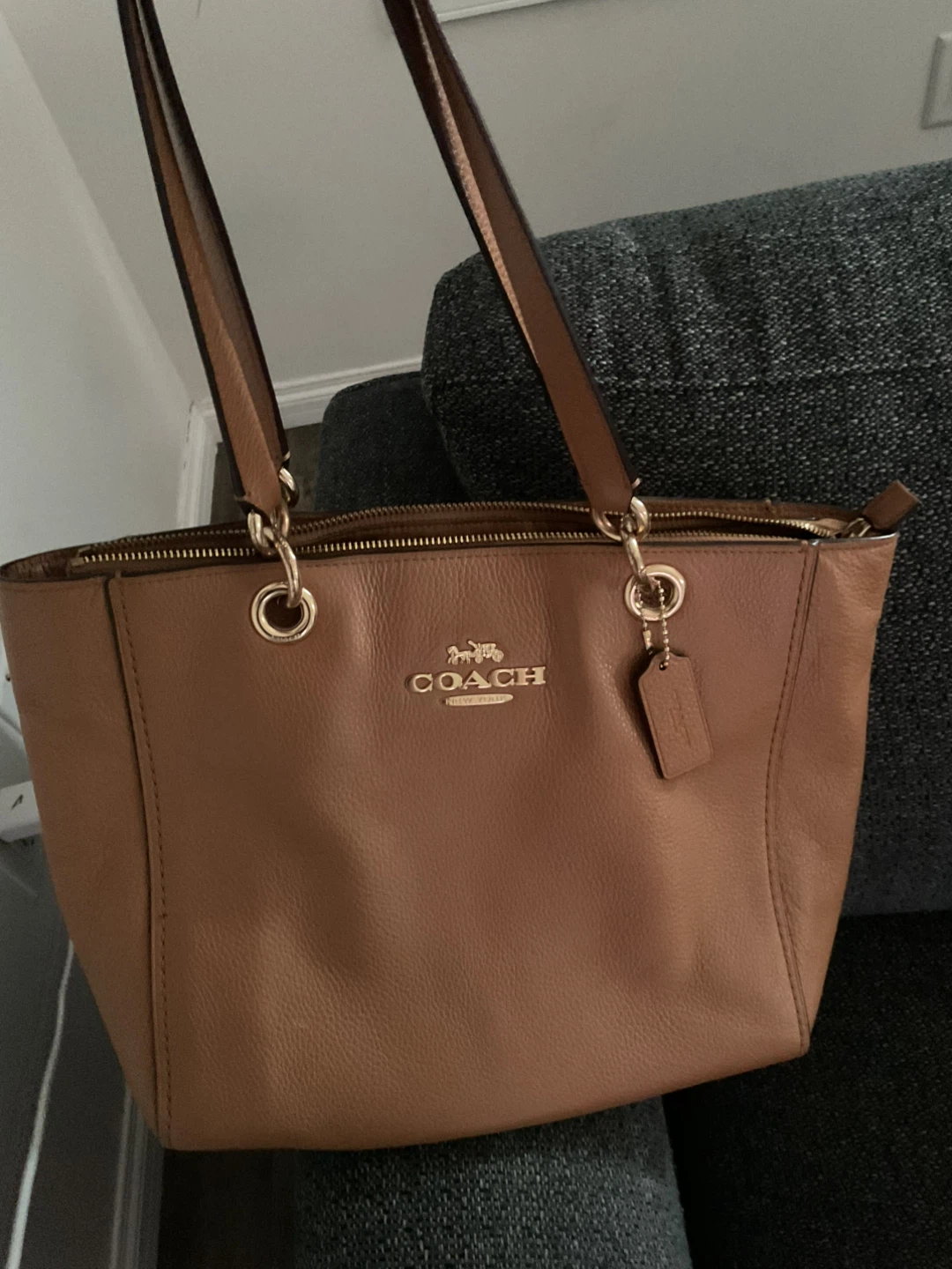 Coach Leather Tote Bag - Brown