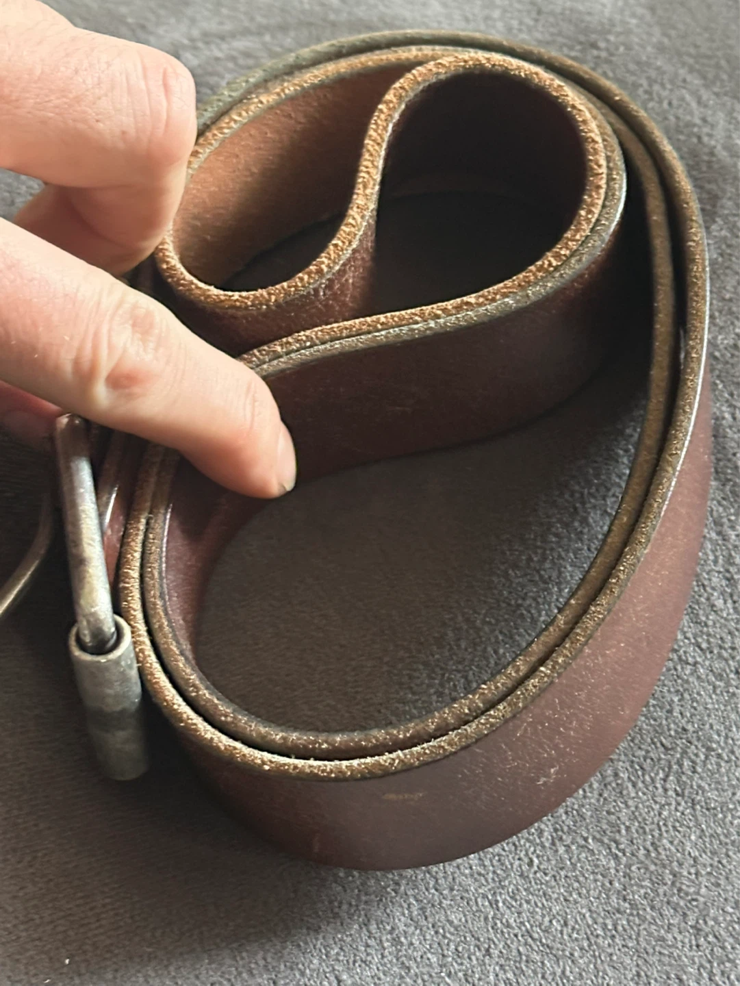Vintage brown leather belt made in India - photo 3