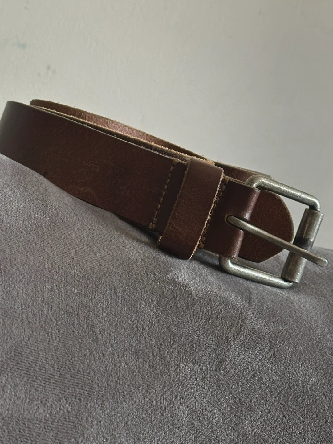 Vintage brown leather belt made in India