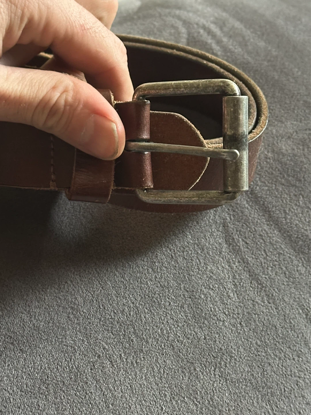 Vintage brown leather belt made in India - photo 2