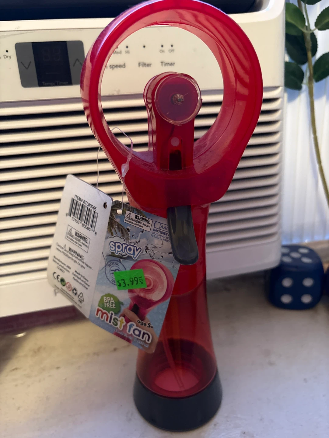 Red Spray Mist Fan
