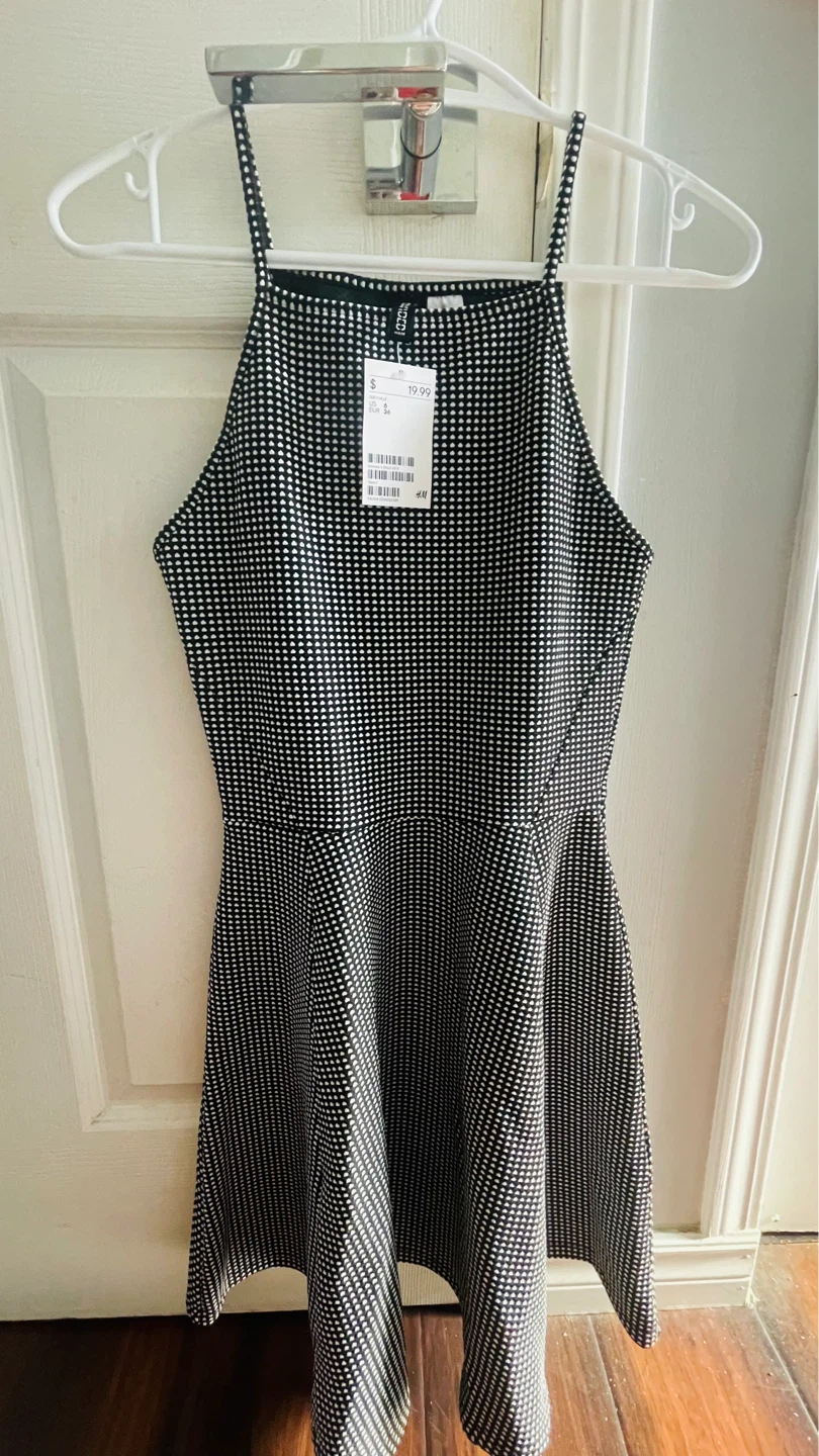 H&M Black & White Dotted Dress