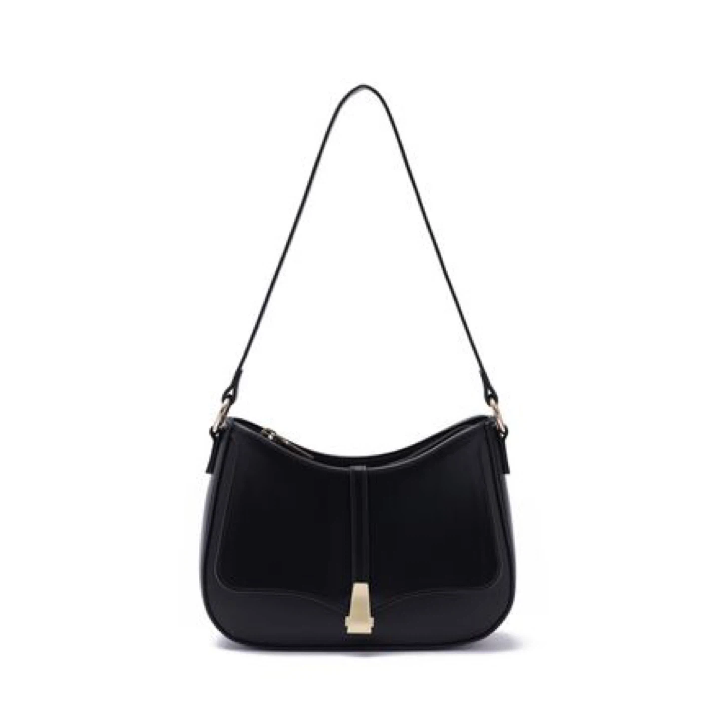 Black Vegan Leather Hobo Bag