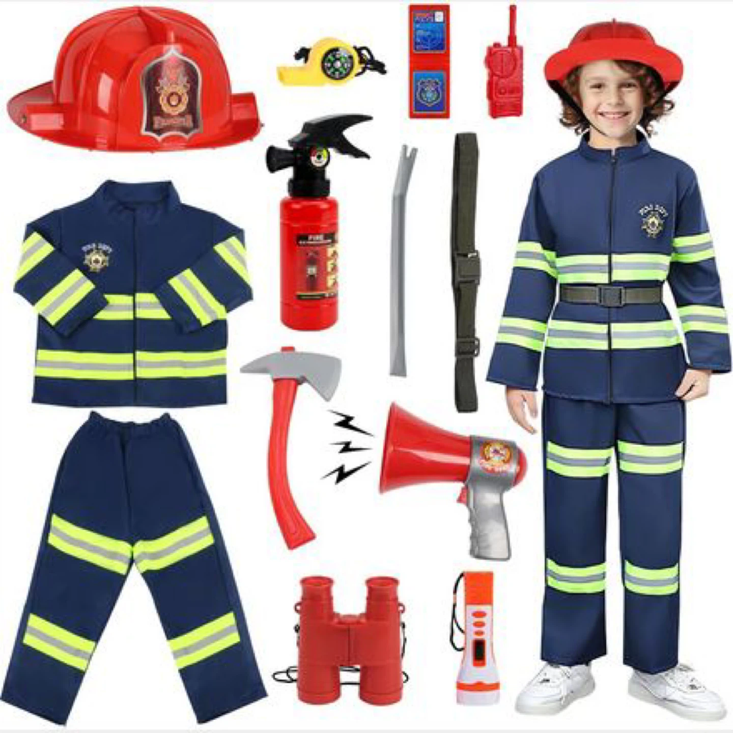 Kids Firefighter Costume Set with Accessories