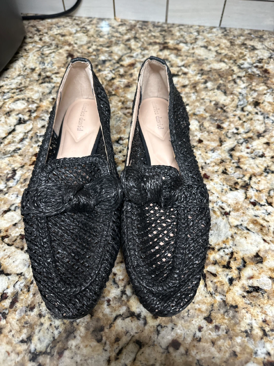 Charles David Black Woven Loafers