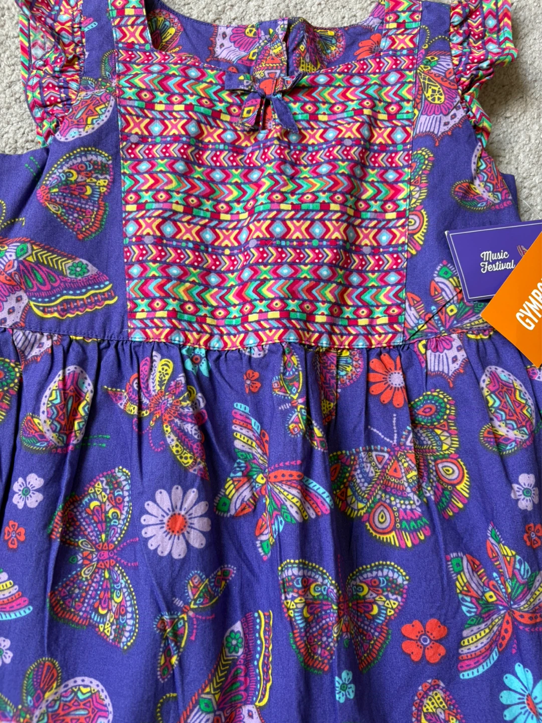 Gymboree Girls Purple Butterfly Dress with Purse - Size 5T - photo 3
