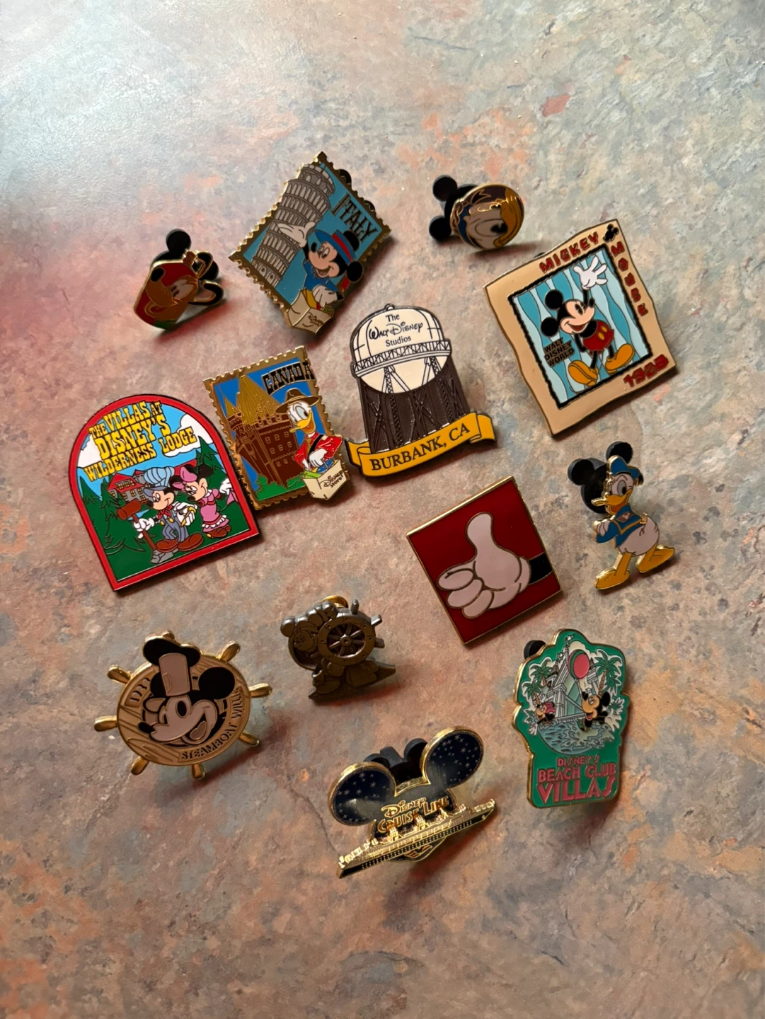 Vintage Walt Disney pins Mickey Mouse Donald Duck Disneyland
