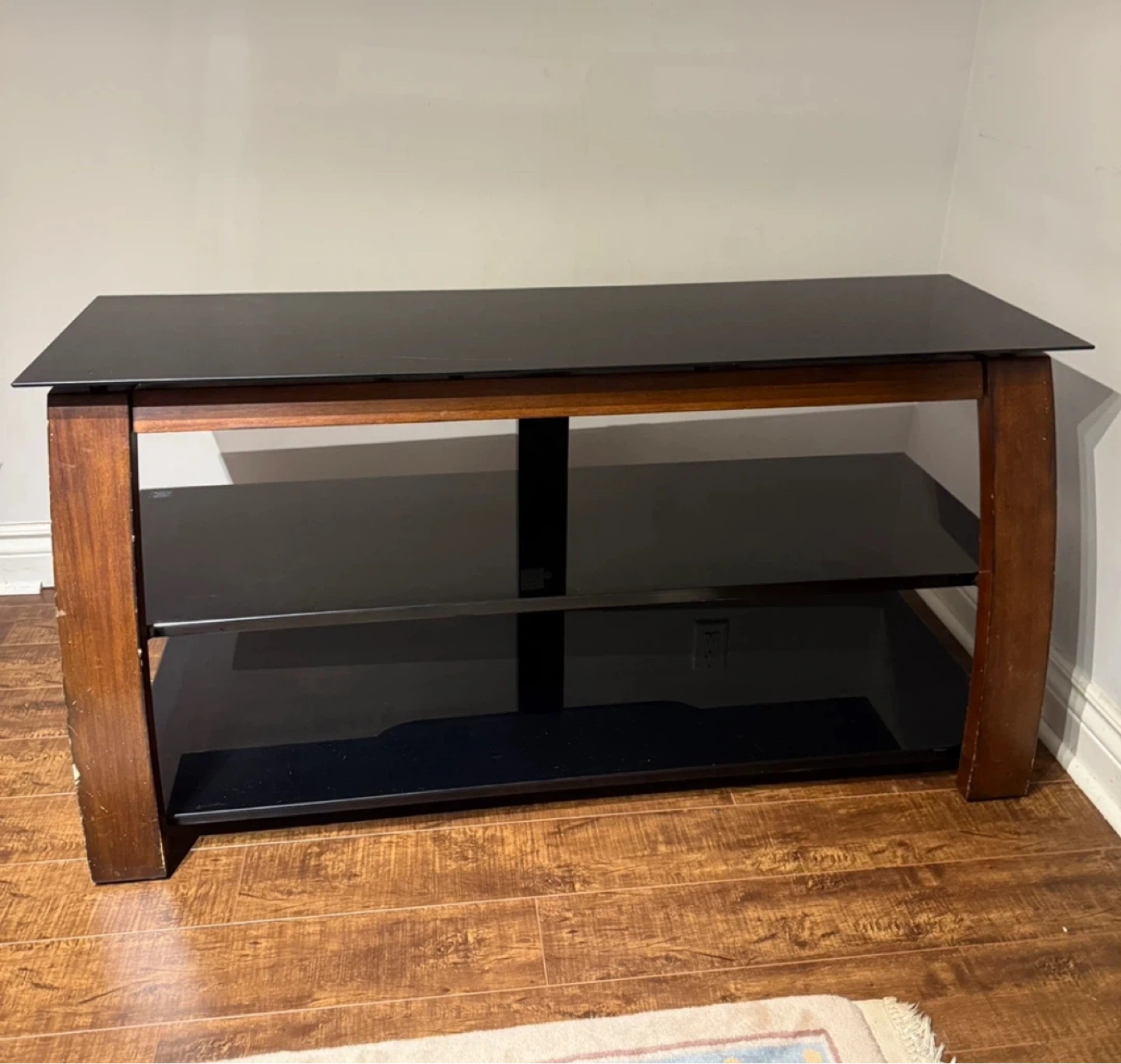 Wood and Glass TV Stand - photo 2