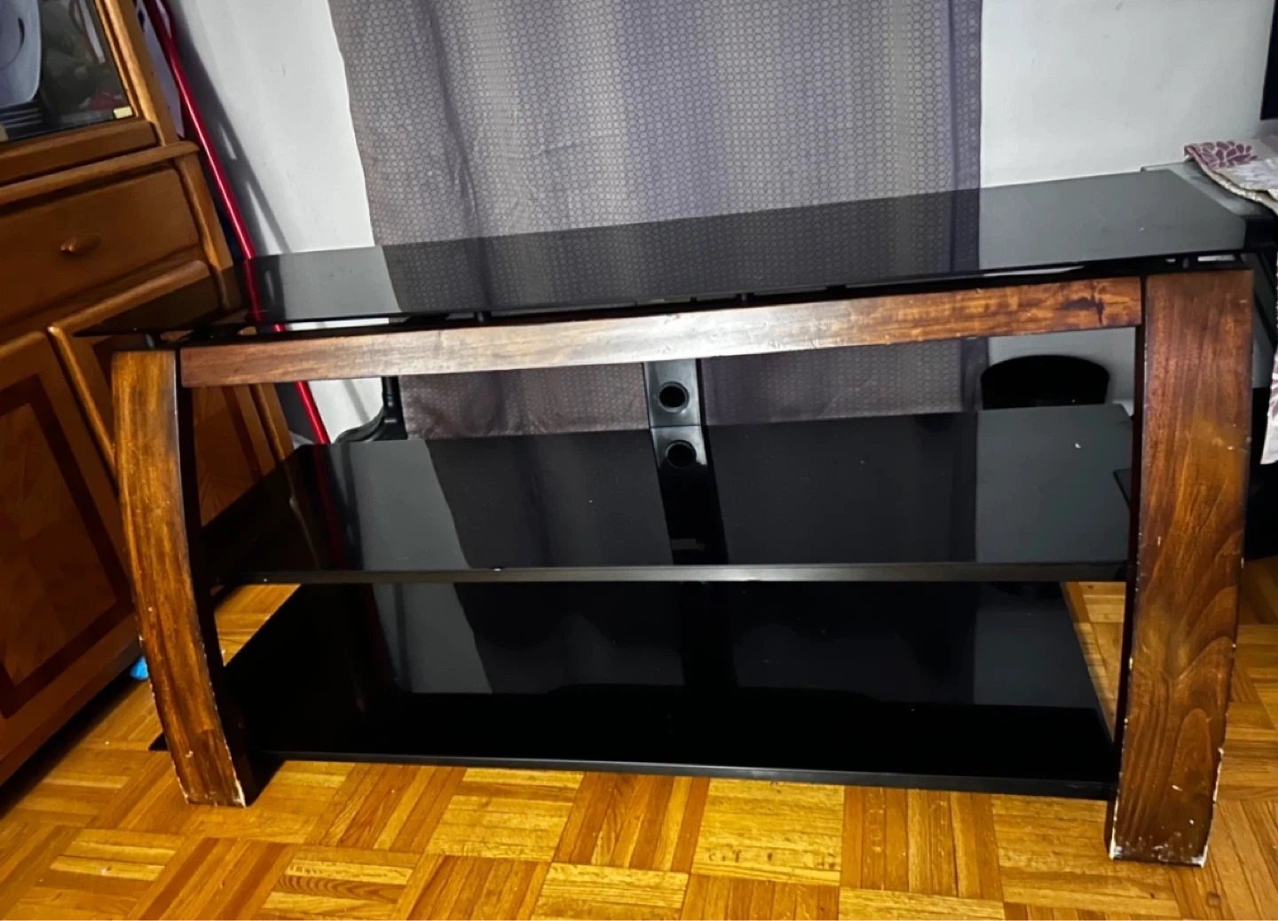 Glass and Wood TV Stand