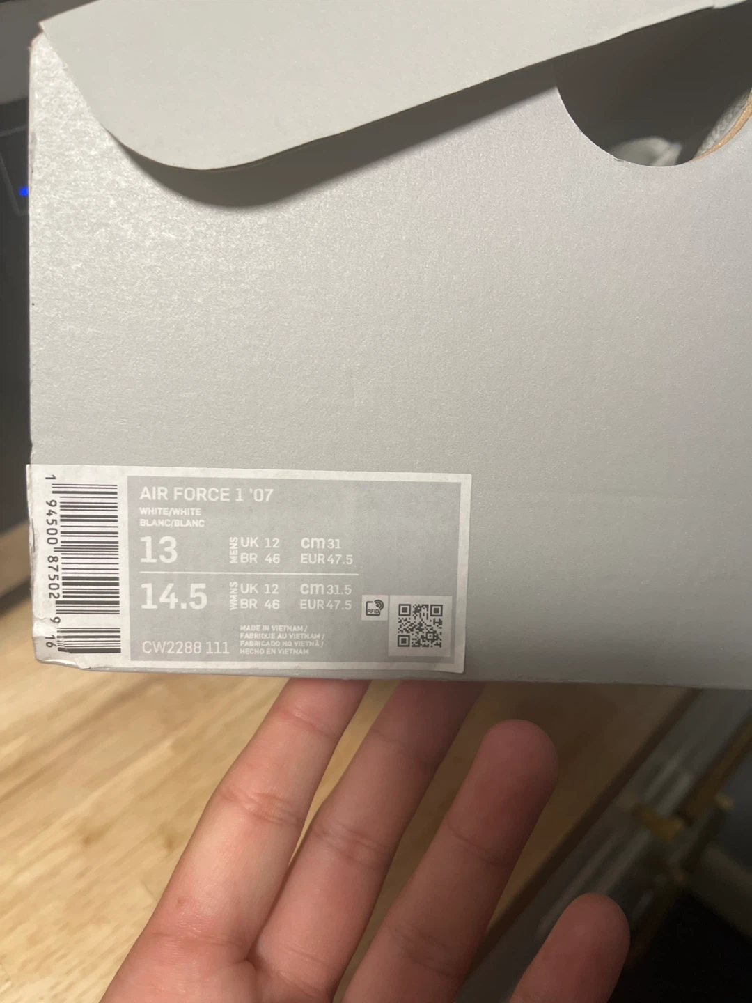Nike Air Force 1 '07 White Shoes Size 13 - photo 3
