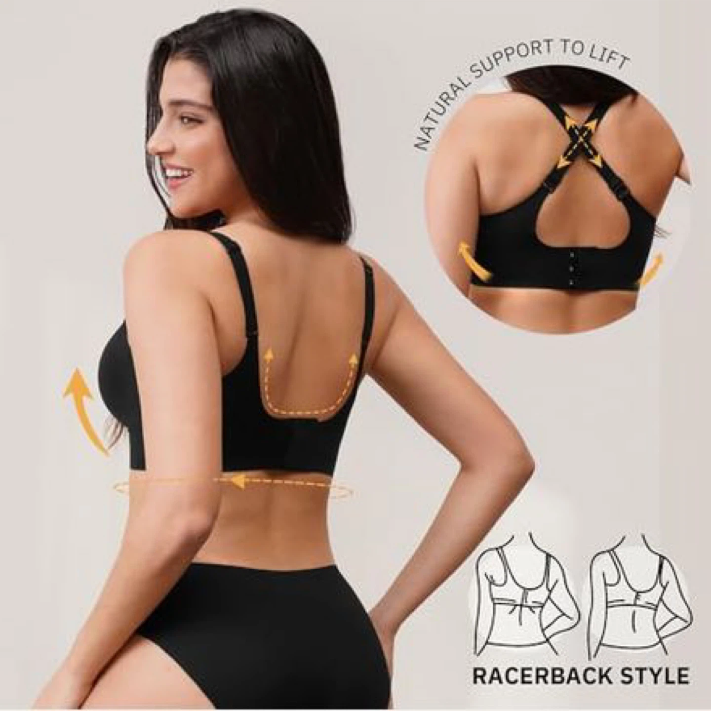 Women's Black Comfort Bra - Natural Support - photo 2