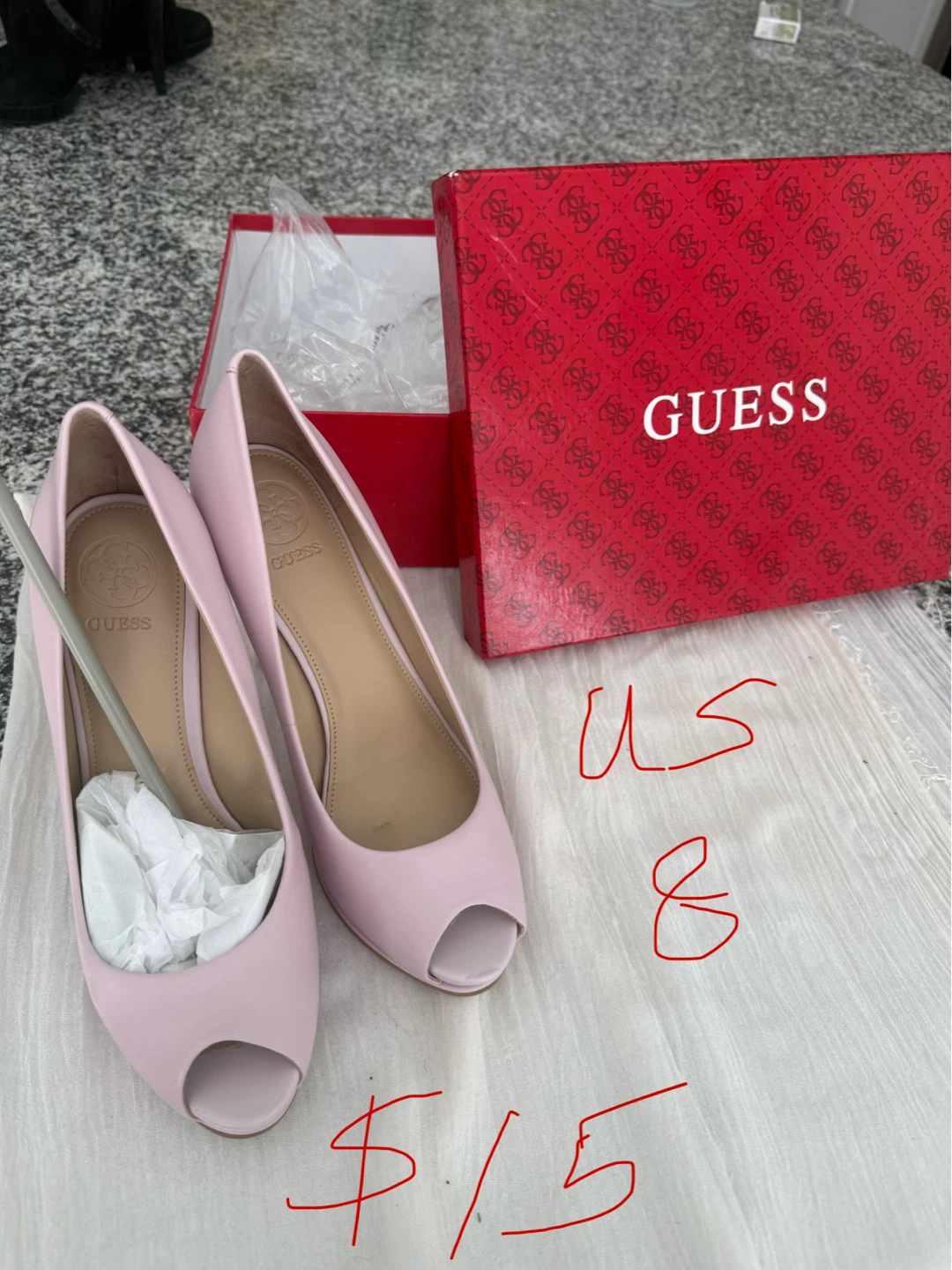 Guess Pink Peep Toe Heels Size 8 - photo 2