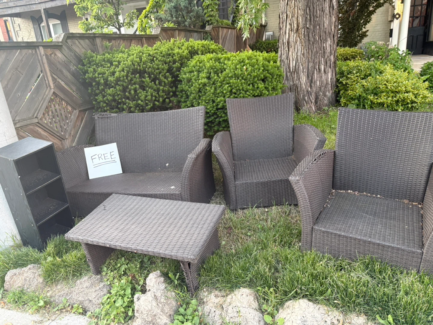 Patio Furniture Set - Wicker Chairs and Table