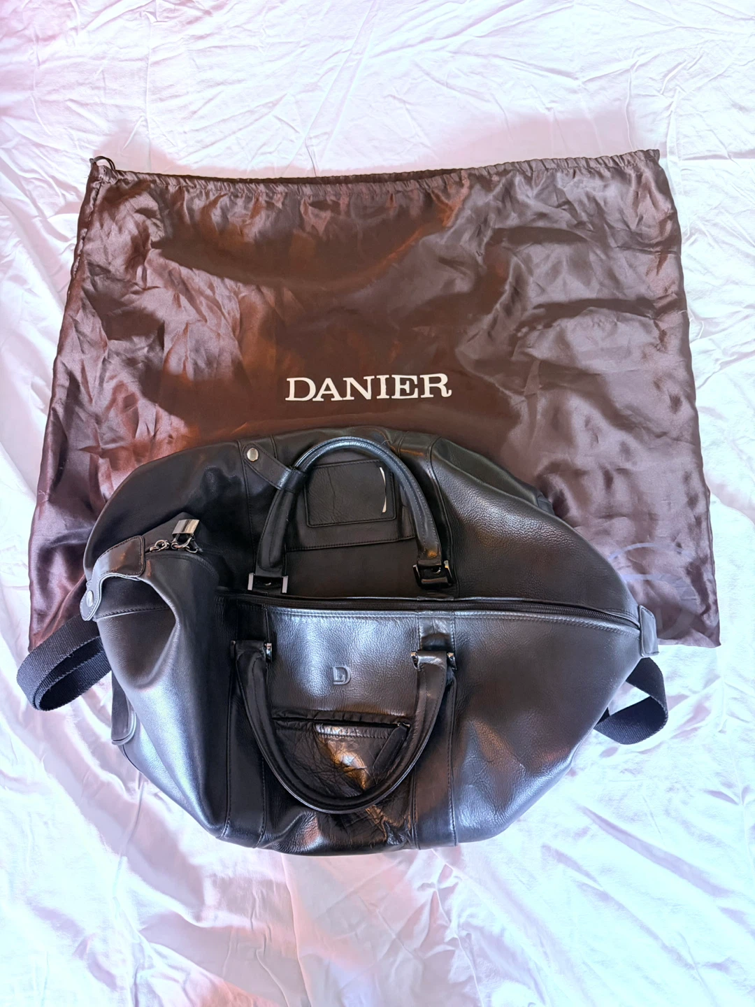 Danier Black Leather Tote Bag + Dust Bag