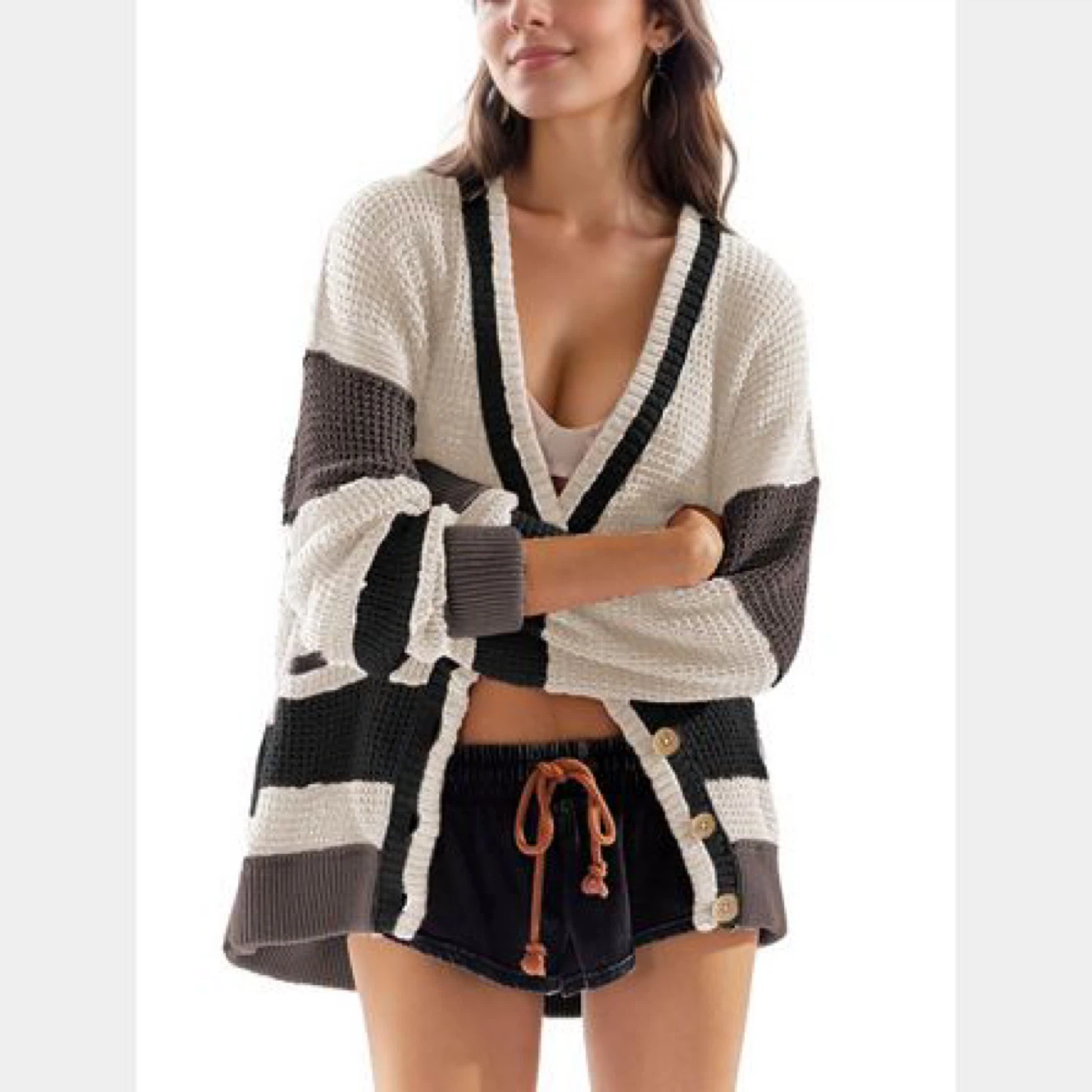 Striped Knit Cardigan