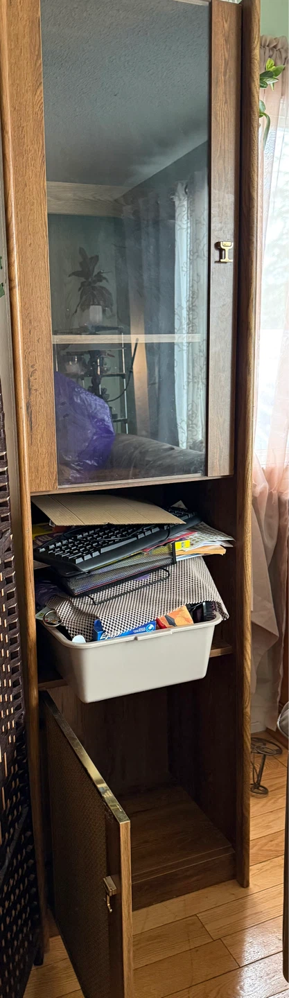 Tall cabinet with glass door and working lights. - photo 2