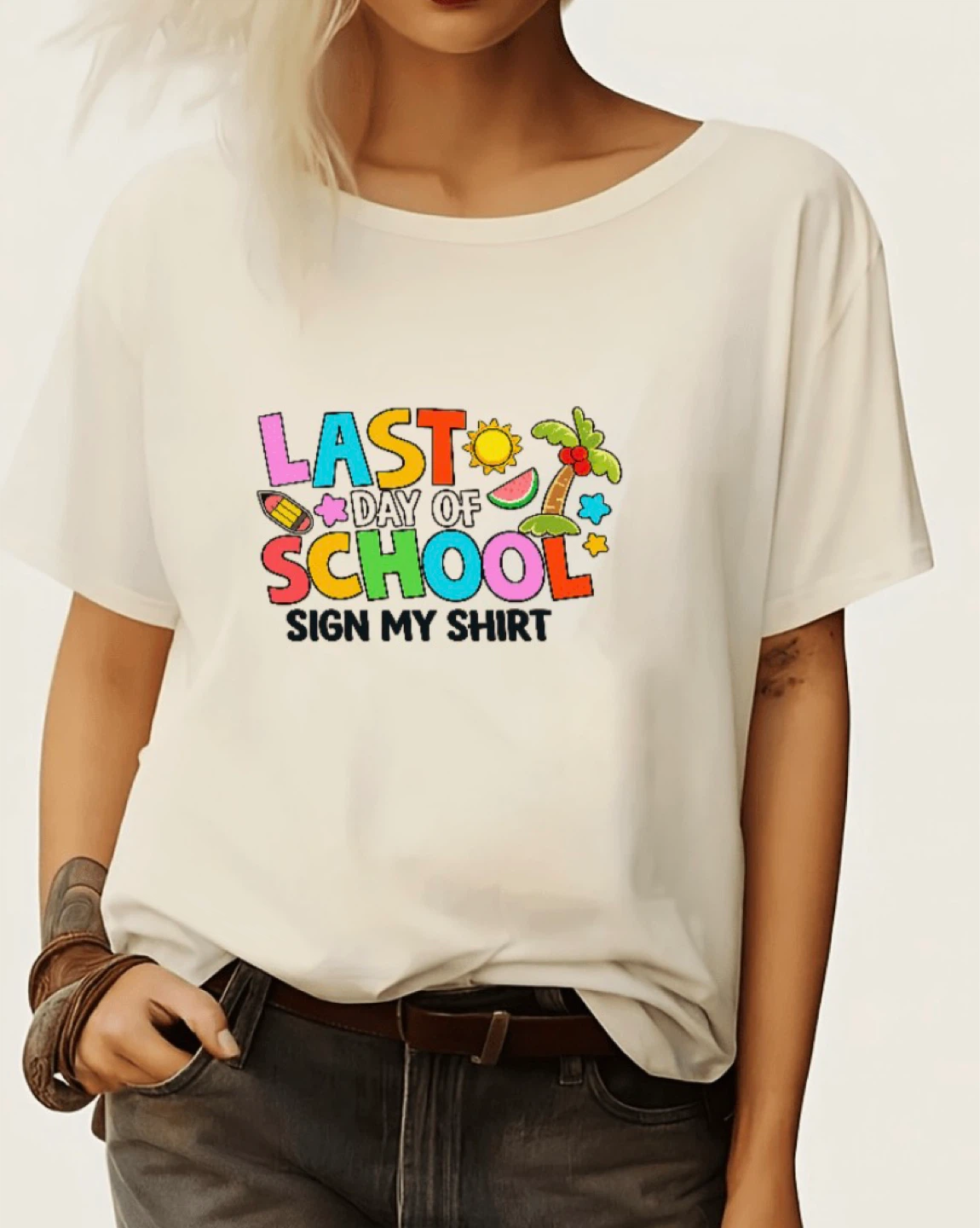 Last Day of School Sign My Shirt Graphic T-Shirt