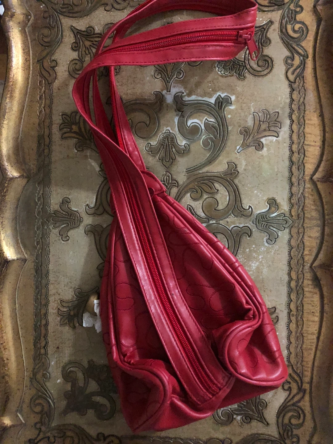 Red Faux nina ricci  vintage Sling Backpack - photo 2