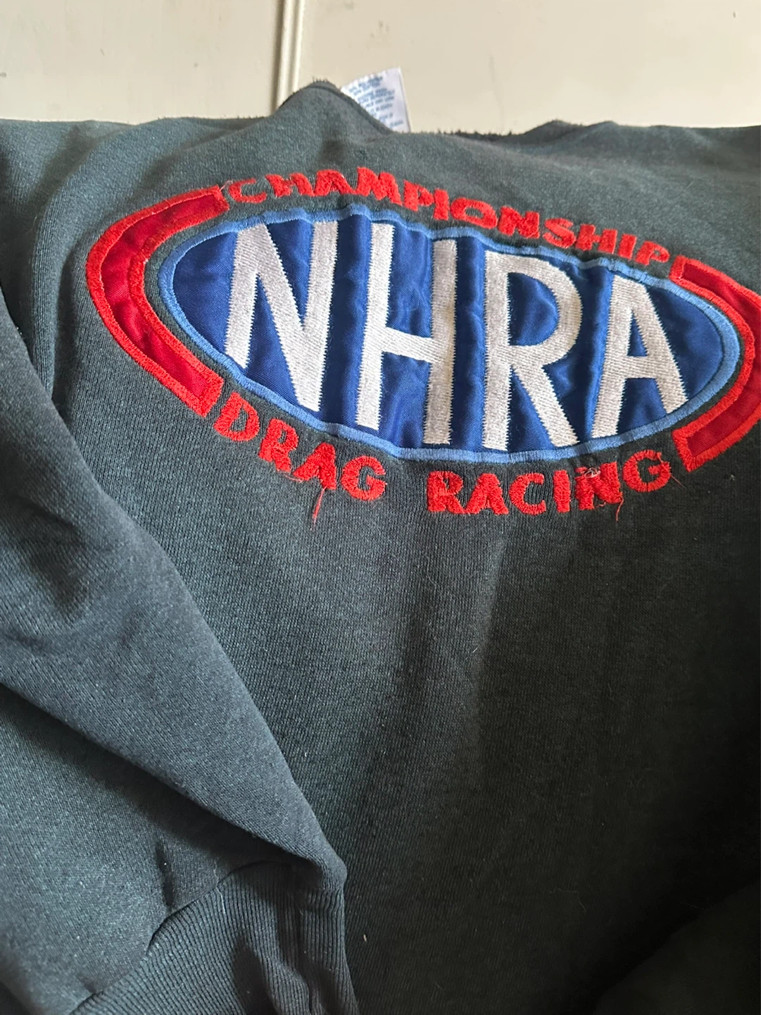 Vintage Navy NHRA Drag Racing Championship Sweatshirt  Size L - photo 4