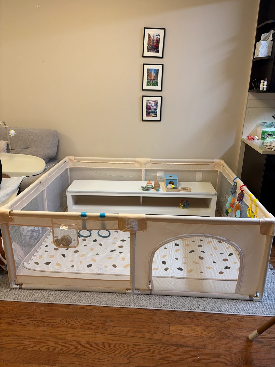 Baby Playpen with Mat and furniture