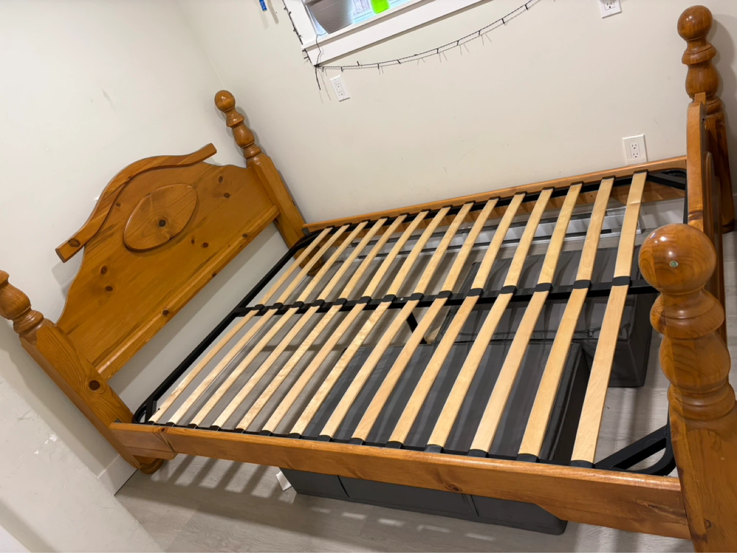 Queen Wooden Bed Frame with Slats - photo 2