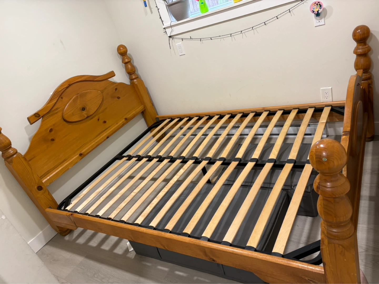 Queen Wooden Bed Frame with Slats