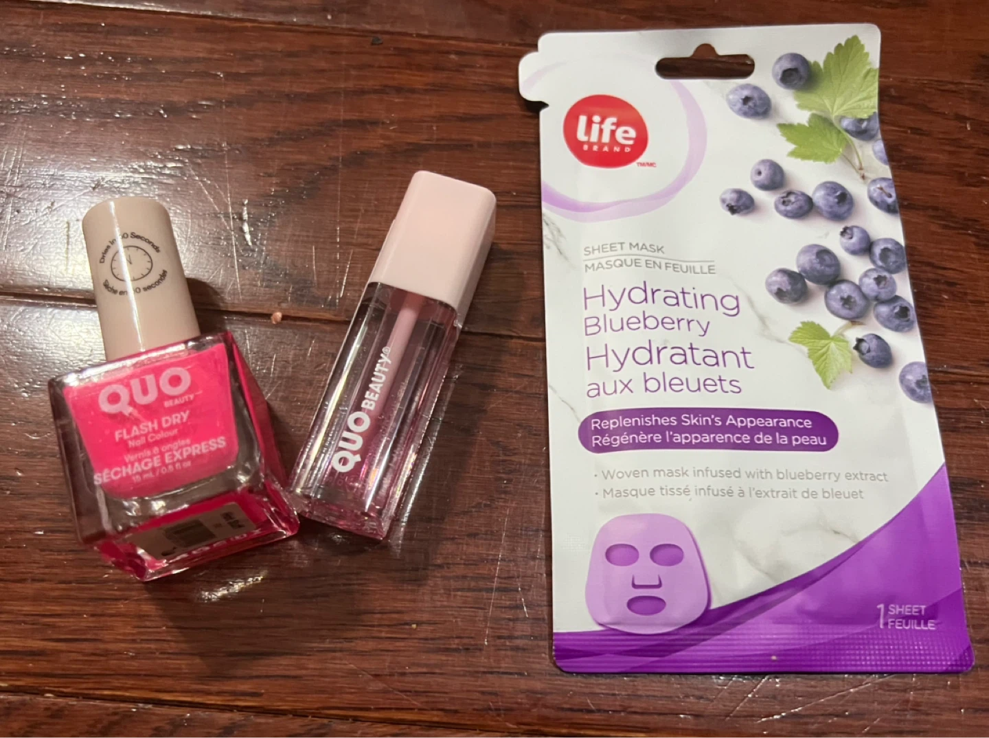 QUO Beauty Items and Sheet Mask