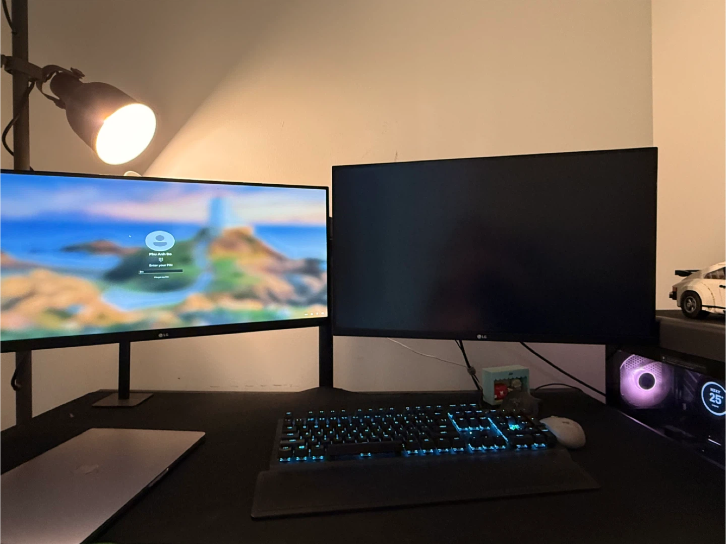 LG Monitors and Dual Desk-mounted Monitor Arms