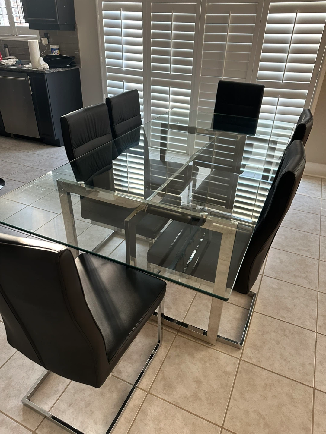 Modern Glass Dining Table Set - photo 4