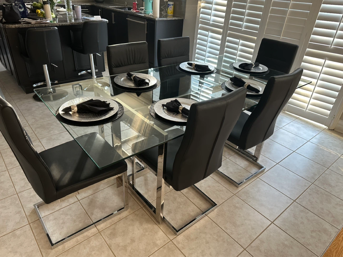 Modern Glass Dining Table Set