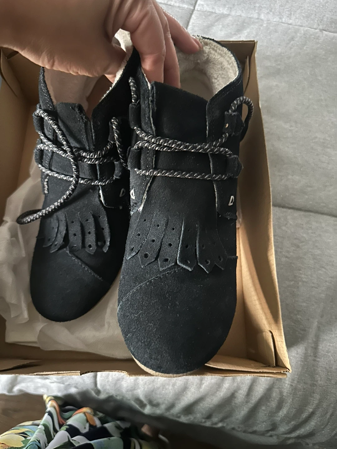 TOMS Black Suede Wedge Boots - photo 5