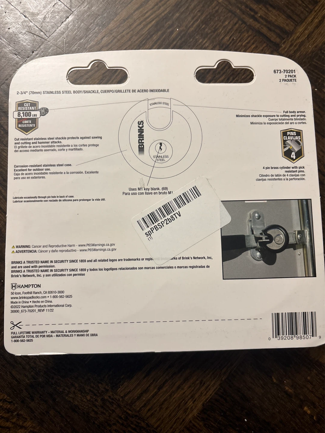 Brinks 2-3/4" Stainless Steel Padlocks (2 Pack) - photo 2