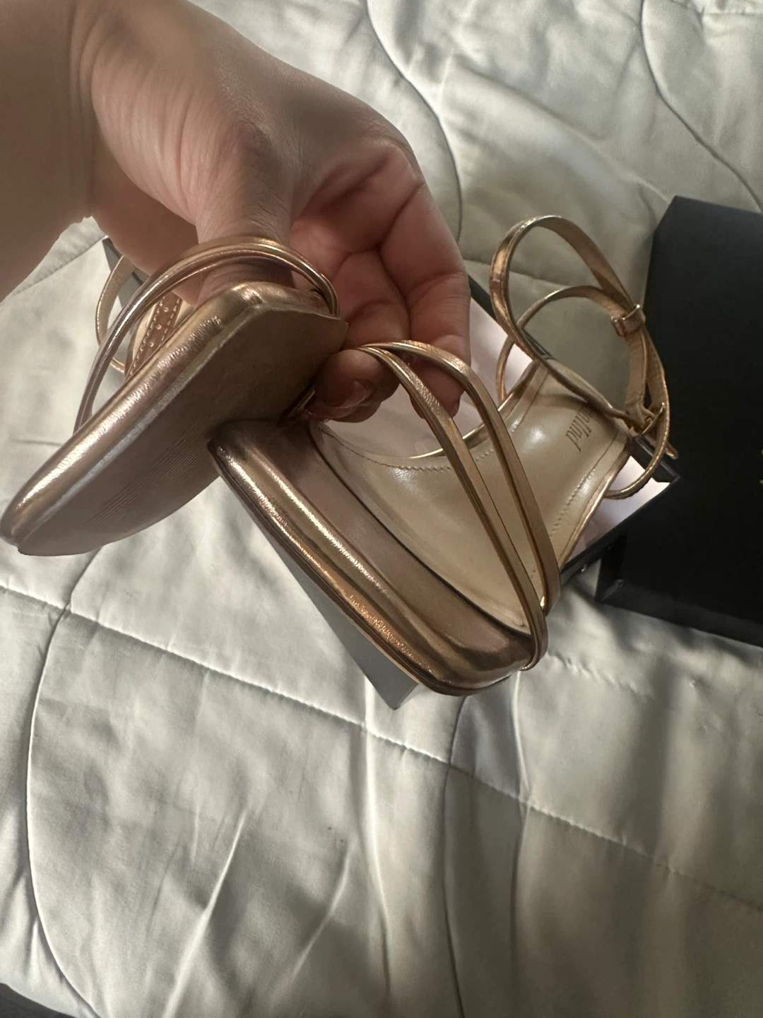 Women's Rose Gold Strappy Heels Size 7.5 - photo 4