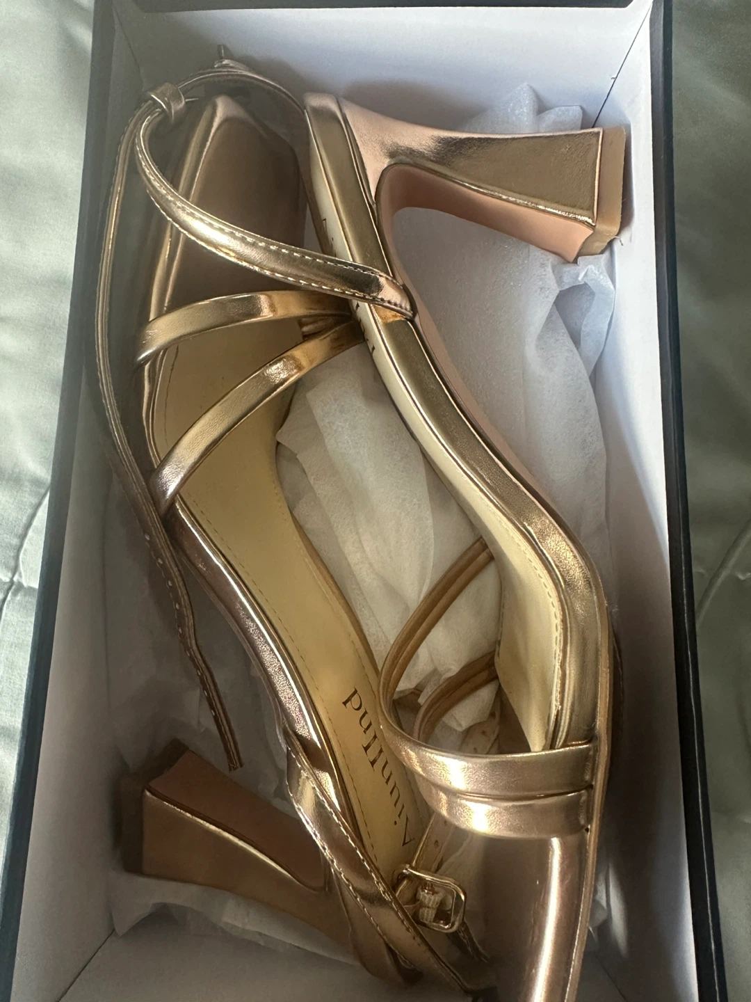 Women's Rose Gold Strappy Heels Size 7.5