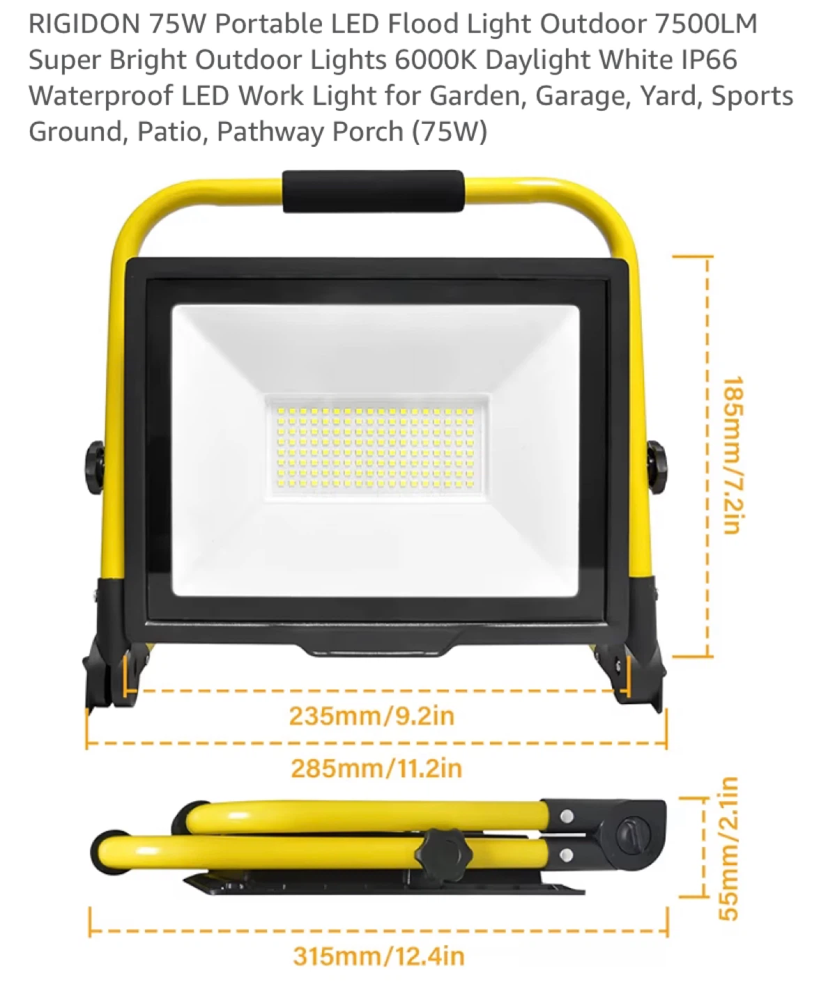 RIGIDON 75W Portable LED Flood Light - photo 2