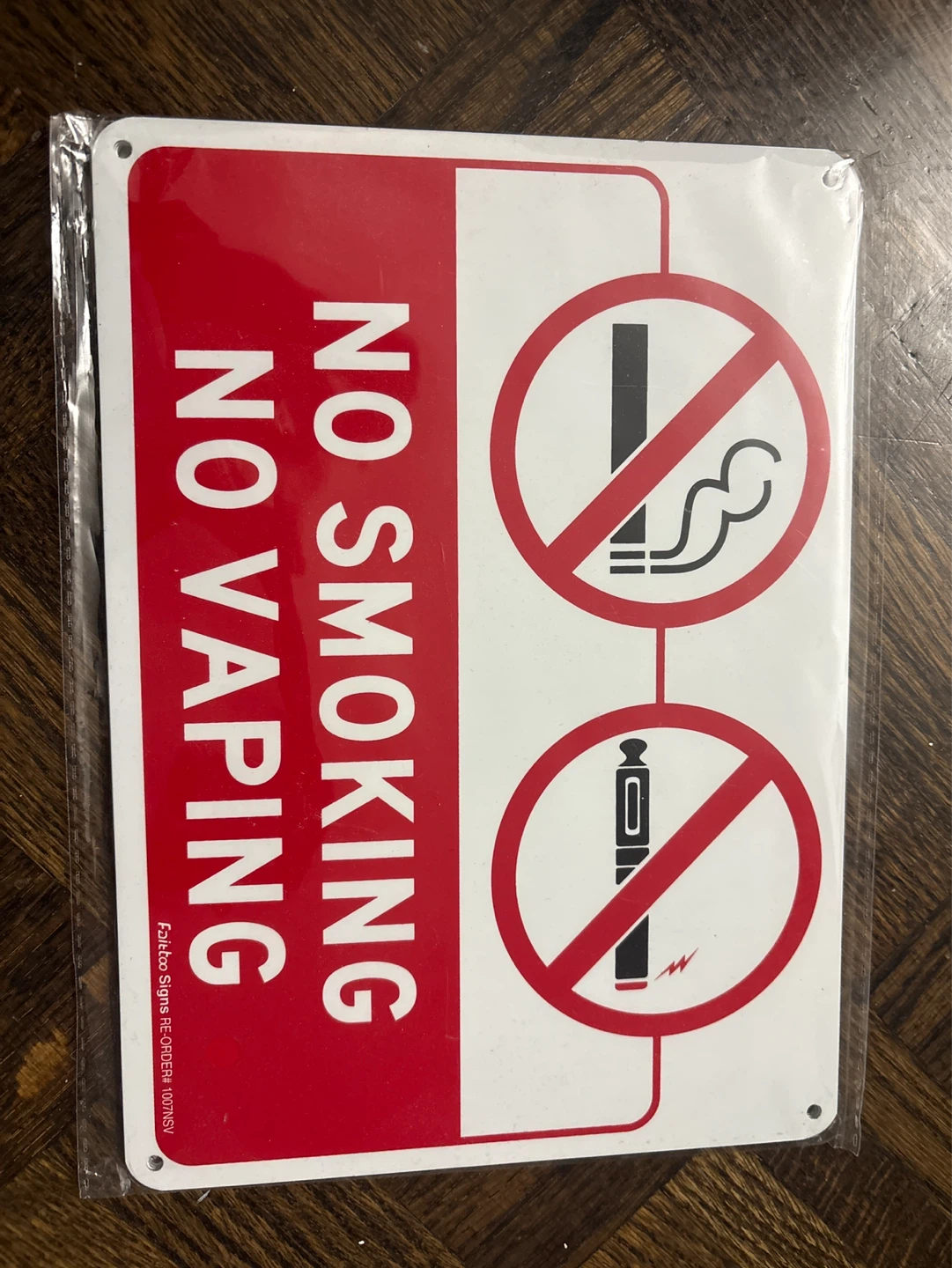 No Smoking, No Vaping Sign