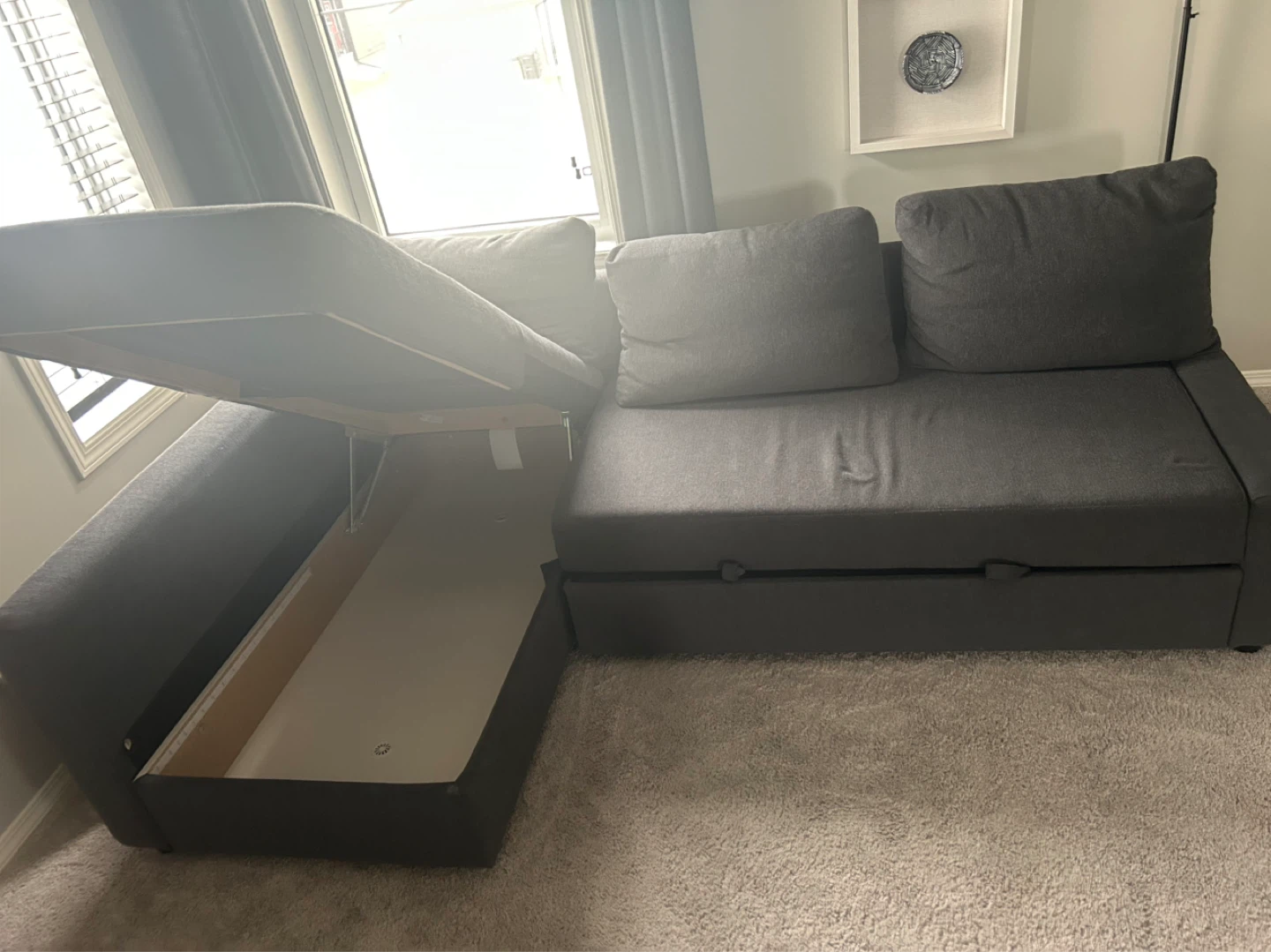 Grey Sectional Sofa with Storage