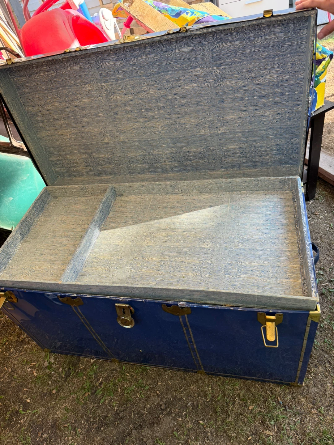 Vintage Blue Steamer Trunk