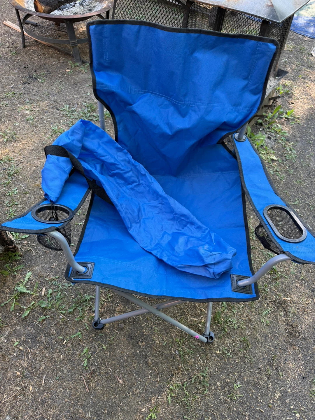 Blue Camping Chair with Carry Bag