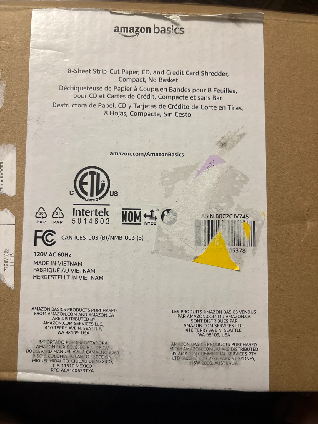 Amazon Basics 8-Sheet Strip-Cut Paper Shredder - photo 2