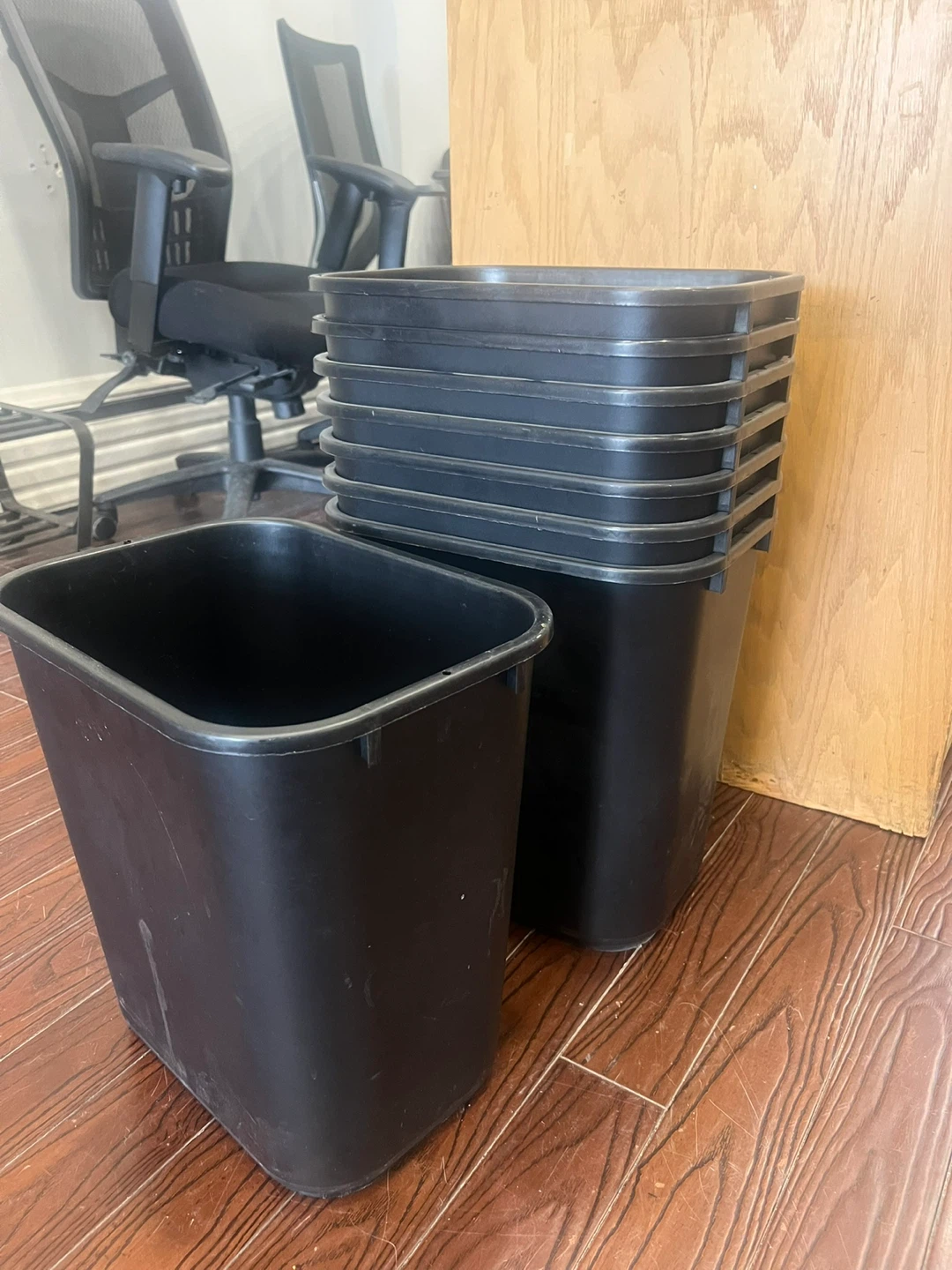 Moving Sale: Black Plastic Trash Bins
