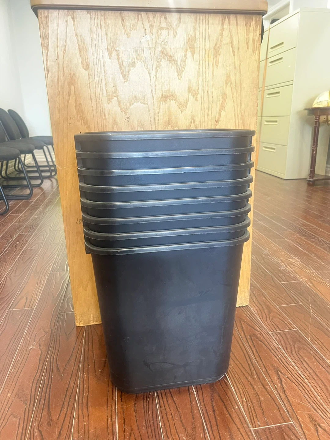 Moving Sale: Black Plastic Trash Bins - photo 3