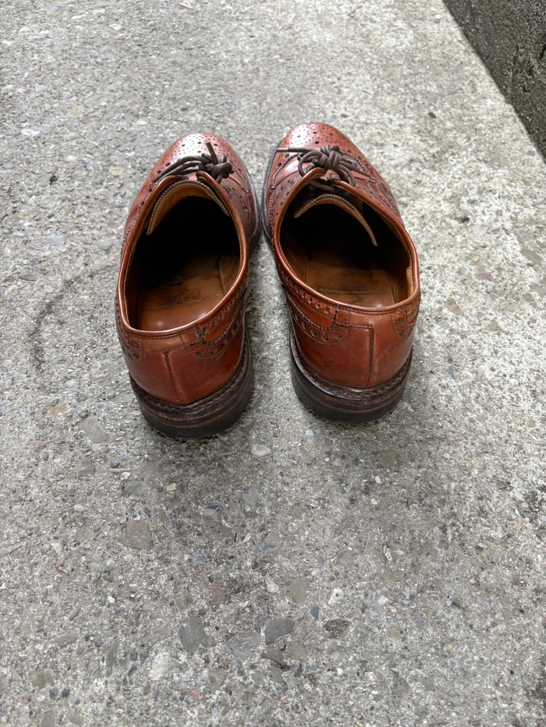 Men's Brown Leather Wingtip Brogue Shoes - photo 4