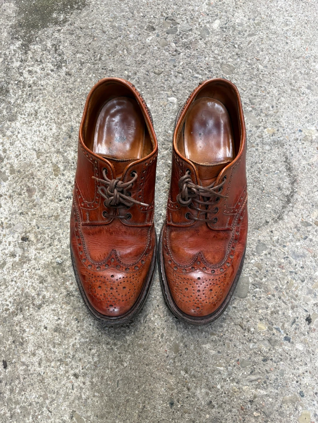 Men's Brown Leather Wingtip Brogue Shoes