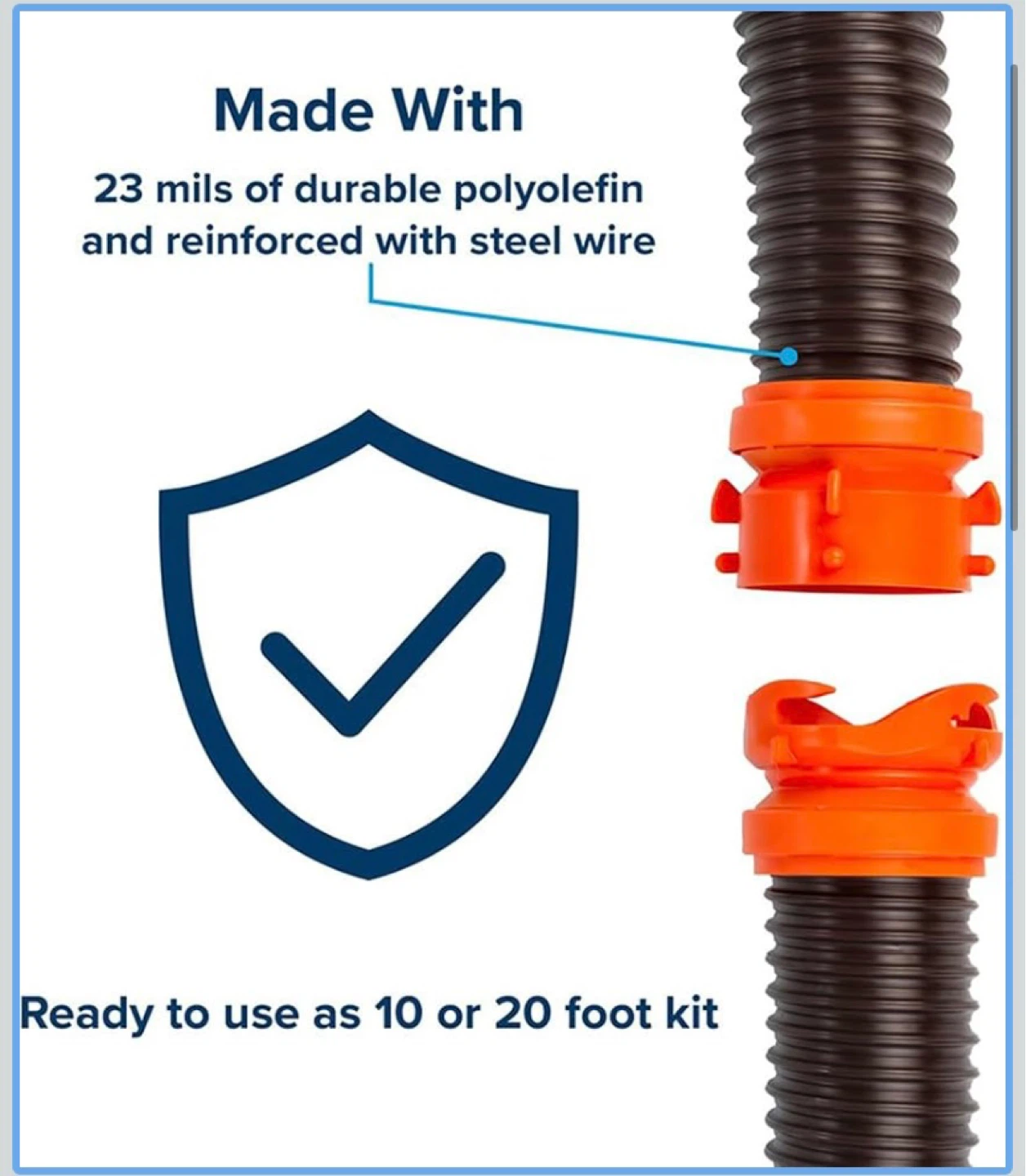 New Camco RhinoFLEX 20' Sewer Hose Kit with Swivel Fittings - photo 2