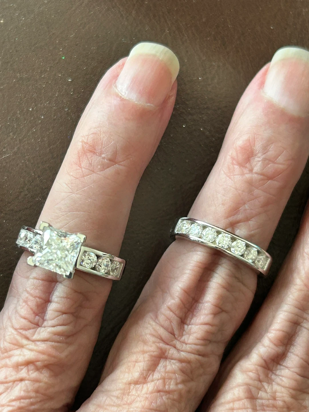NEW Moisanite diamond ring set . Certificate papers sz 6 - photo 2
