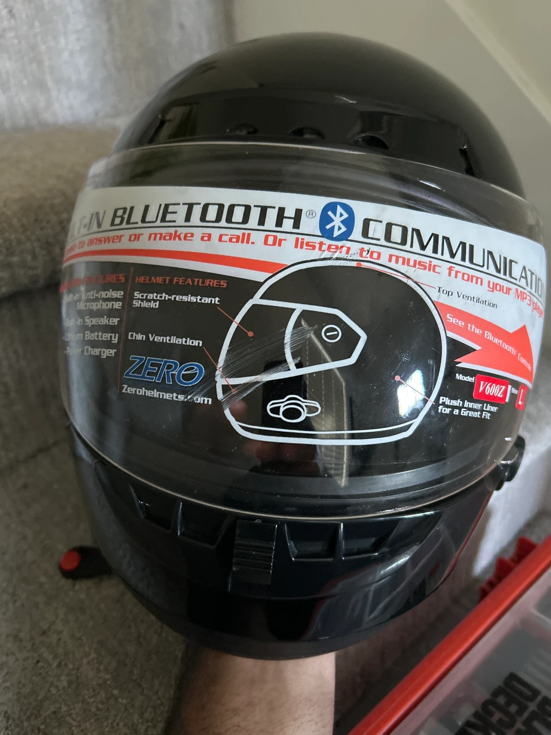 ZERO V600Z Motorcycle Helmet with Built-In Bluetooth
